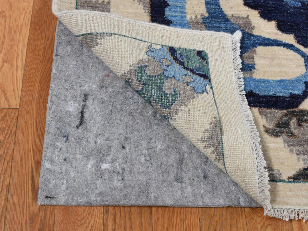 10'0" x 13'9" New Hand Knotted Ivory Wool Rectangle Oriental Rug - MOA10287511