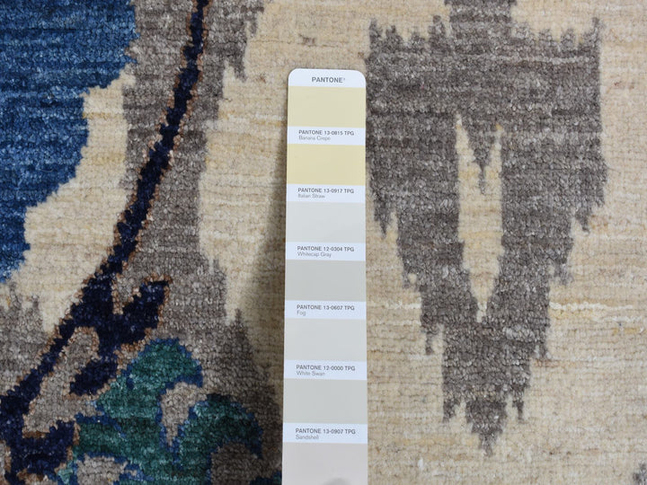 10'0" x 13'9" New Hand Knotted Ivory Wool Rectangle Oriental Rug - MOA10287511