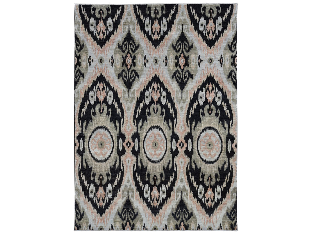 9'1" x 13'0" New Hand Knotted Black Wool Rectangle Oriental Rug - MOA10287513