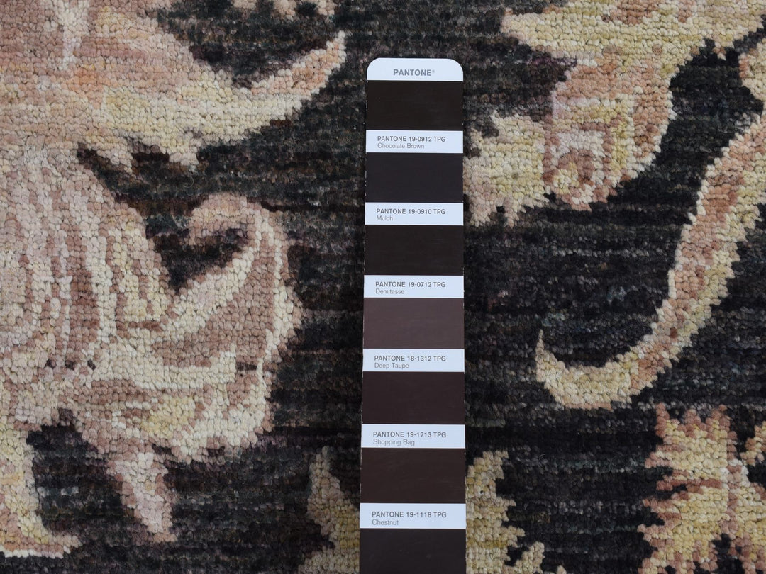 9'1" x 12'4" New Hand Knotted Black Wool Rectangle Oriental Rug - MOA10287517