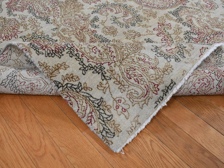 9'1" x 12'3" New Hand Knotted Grey Wool Rectangle Oriental Rug - MOA10287519