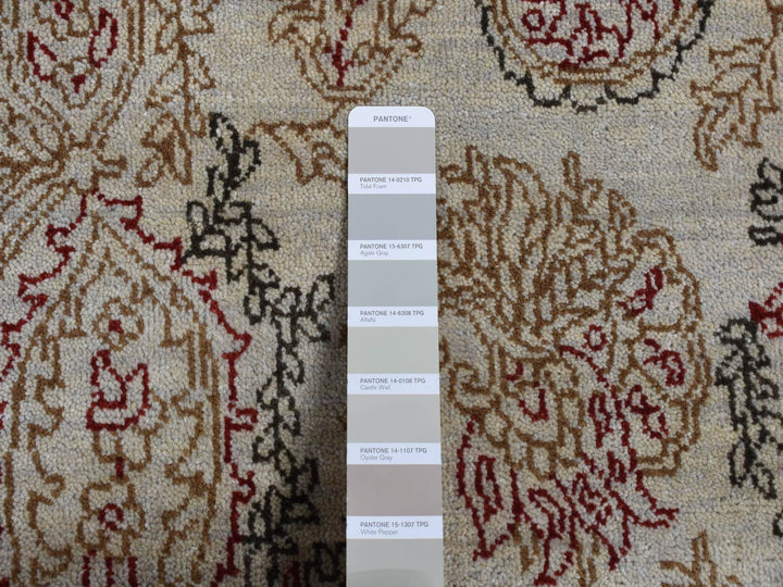 9'1" x 12'3" New Hand Knotted Grey Wool Rectangle Oriental Rug - MOA10287519