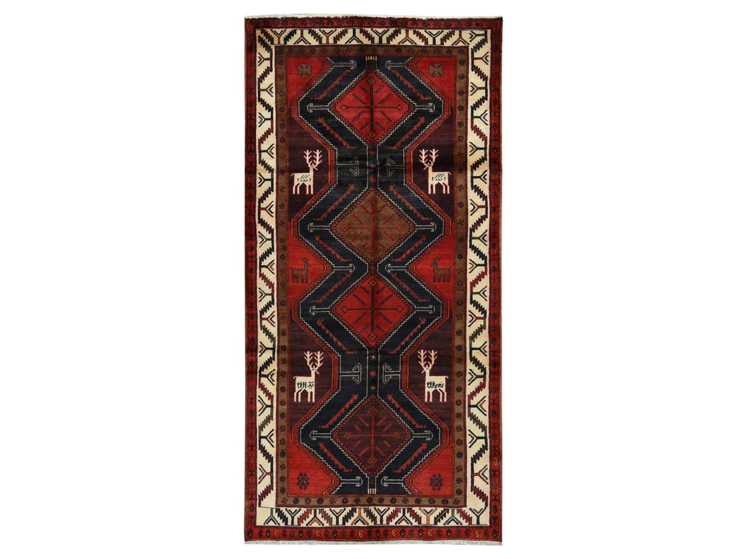 5'2" x 10'6" New Hand Knotted Red Wool Runner Oriental Rug - MOA10287524