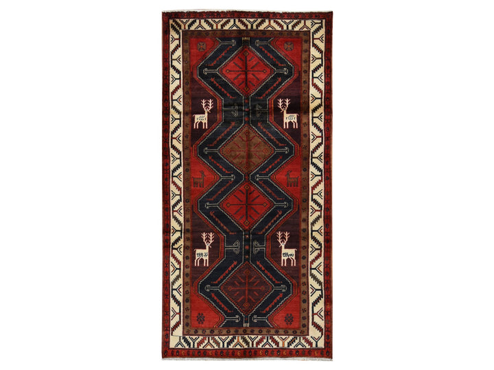 5'2" x 10'6" New Hand Knotted Red Wool Runner Oriental Rug - MOA10287524