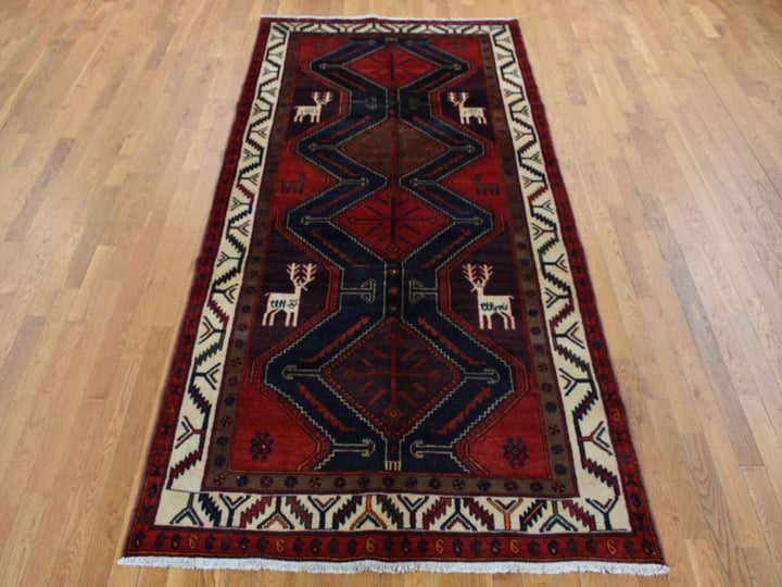 5'2" x 10'6" New Hand Knotted Red Wool Runner Oriental Rug - MOA10287524
