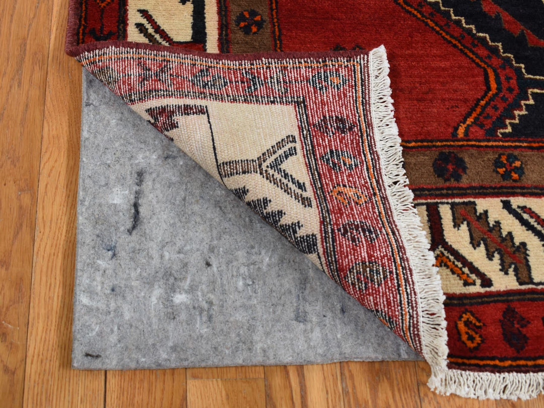5'2" x 10'6" New Hand Knotted Red Wool Runner Oriental Rug - MOA10287524