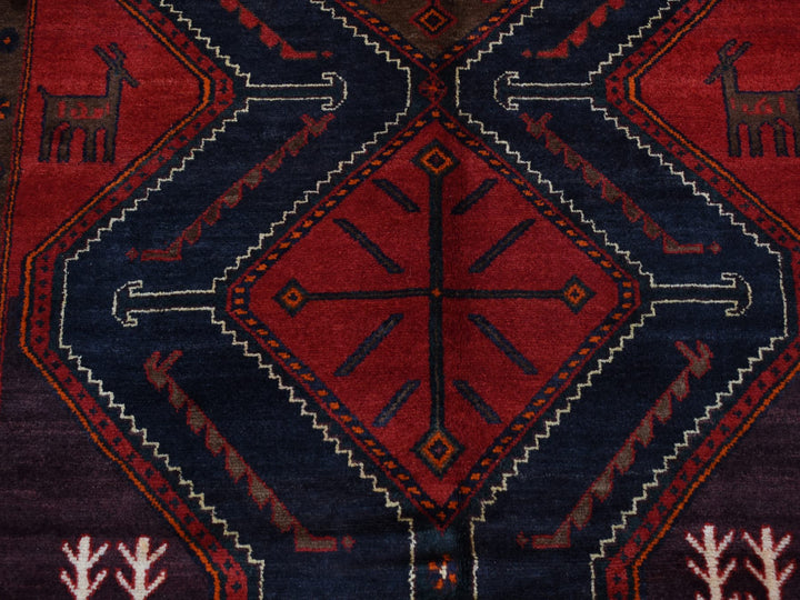 5'2" x 10'6" New Hand Knotted Red Wool Runner Oriental Rug - MOA10287524