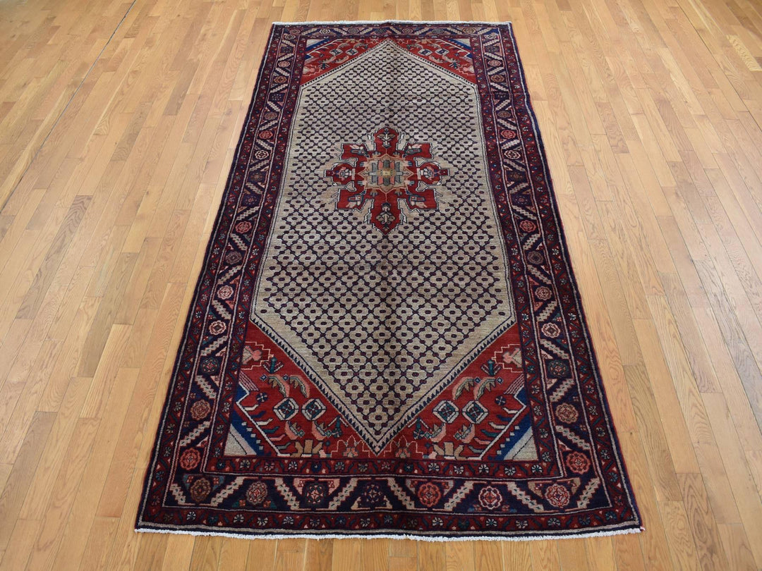 5'1" x 10'2" New Hand Knotted Brown Wool Rectangle Oriental Rug - MOA10287527