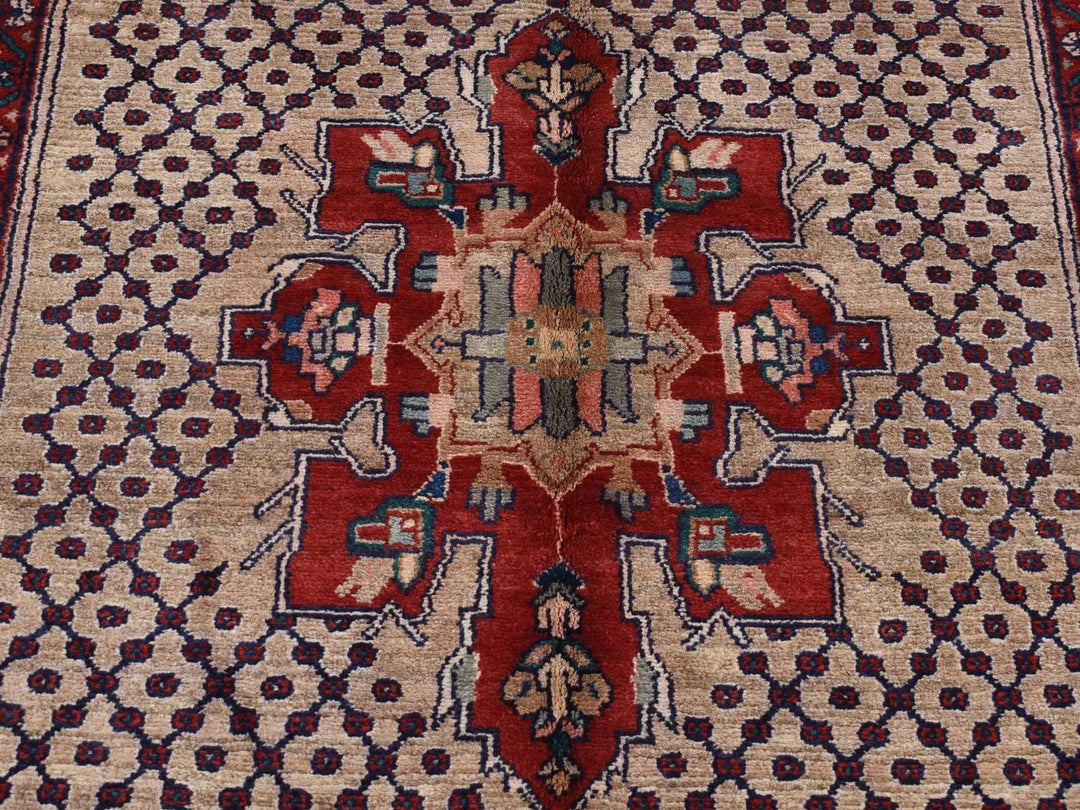 5'1" x 10'2" New Hand Knotted Brown Wool Rectangle Oriental Rug - MOA10287527