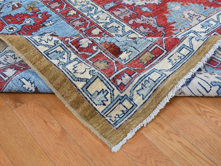 9'10" x 13'10" New Hand Knotted Green Wool Rectangle Oriental Rug - MOA10287536