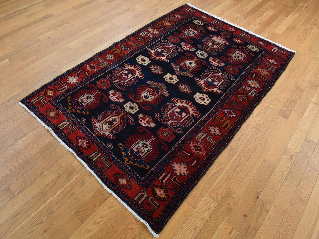 4'8" x 7'0" New Hand Knotted Red Wool Rectangle Oriental Rug - MOA10287540