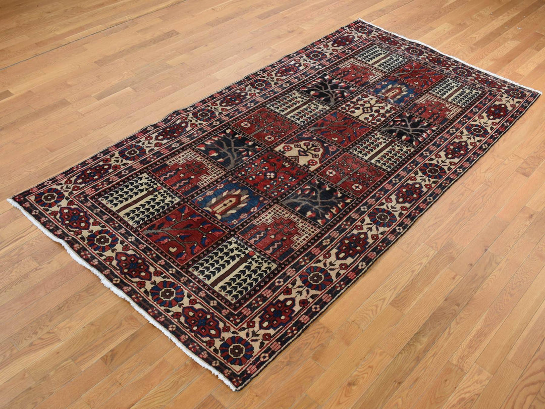 5'1" x 10'0" New Hand Knotted Red Wool Rectangle Oriental Rug - MOA10287542