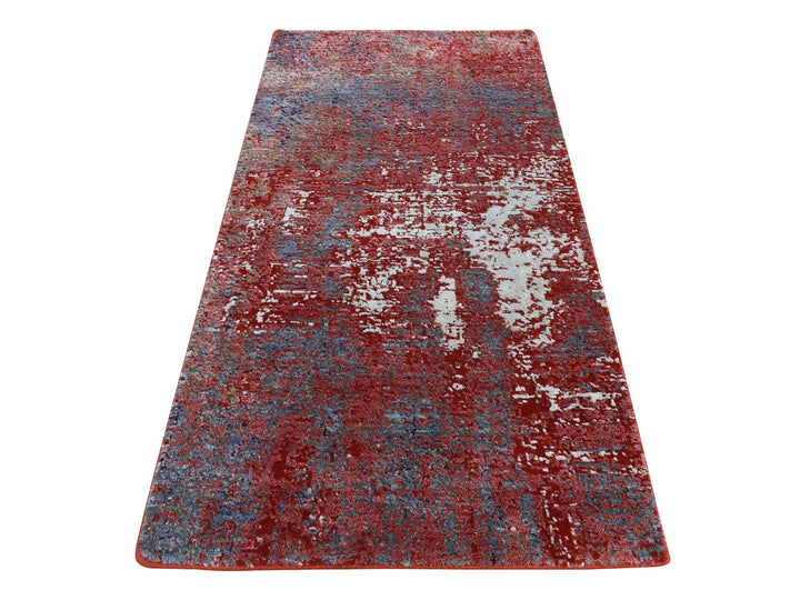 2'4" x 4'7" New Hand Knotted Red Wool Rectangle Oriental Rug - MOA10287544