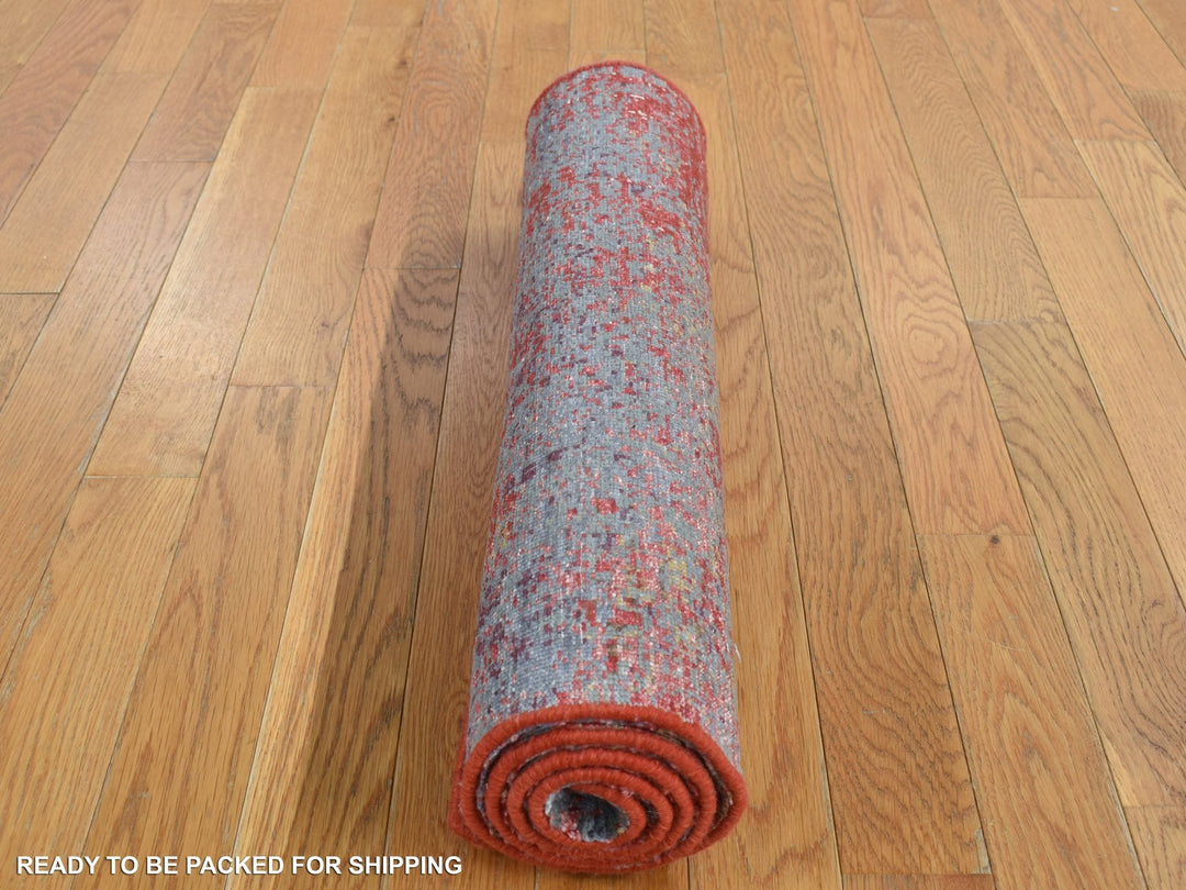 2'4" x 4'7" New Hand Knotted Red Wool Rectangle Oriental Rug - MOA10287544