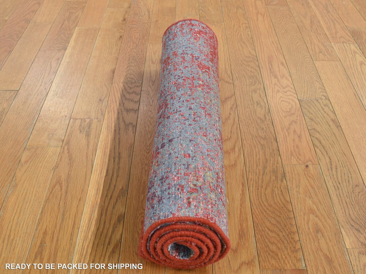 2'4" x 4'7" New Hand Knotted Red Wool Rectangle Oriental Rug - MOA10287544