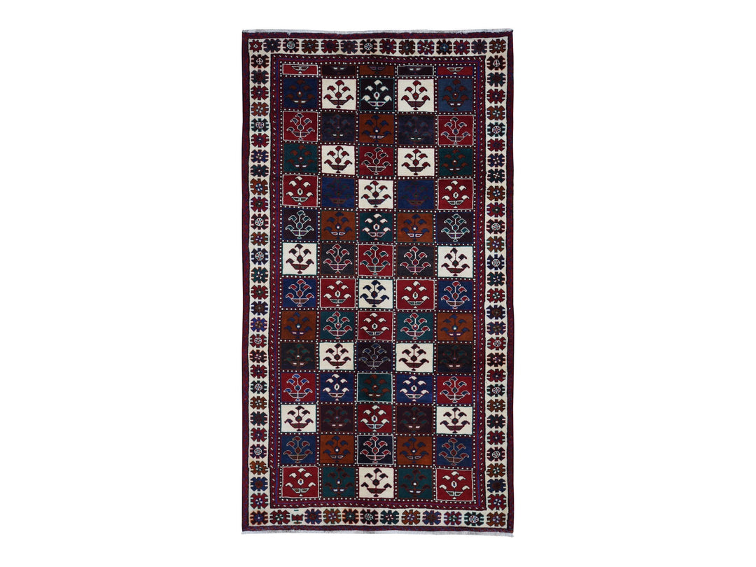 4'10" x 9'2" Vintage Hand Knotted Red Wool Rectangle Oriental Rug - MOA10287552