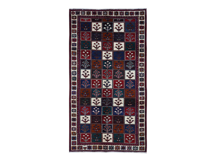 4'10" x 9'2" Vintage Hand Knotted Red Wool Rectangle Oriental Rug - MOA10287552