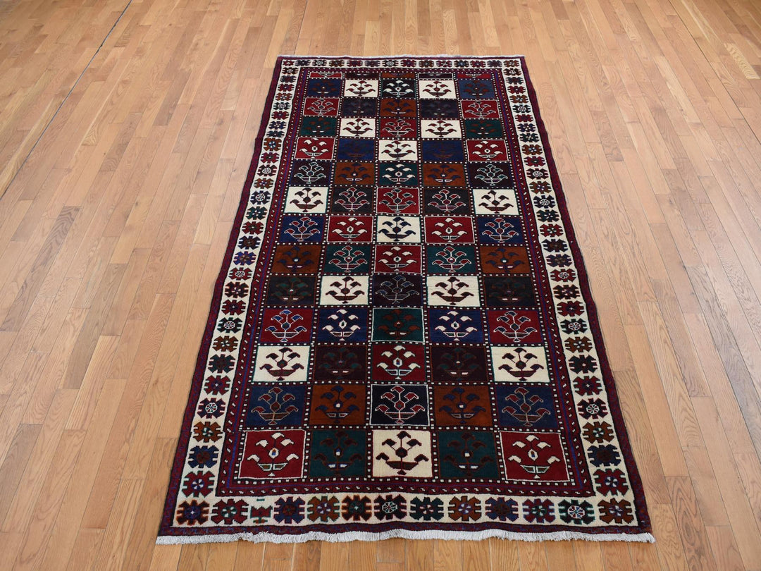 4'10" x 9'2" Vintage Hand Knotted Red Wool Rectangle Oriental Rug - MOA10287552