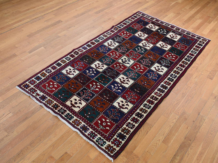 4'10" x 9'2" Vintage Hand Knotted Red Wool Rectangle Oriental Rug - MOA10287552
