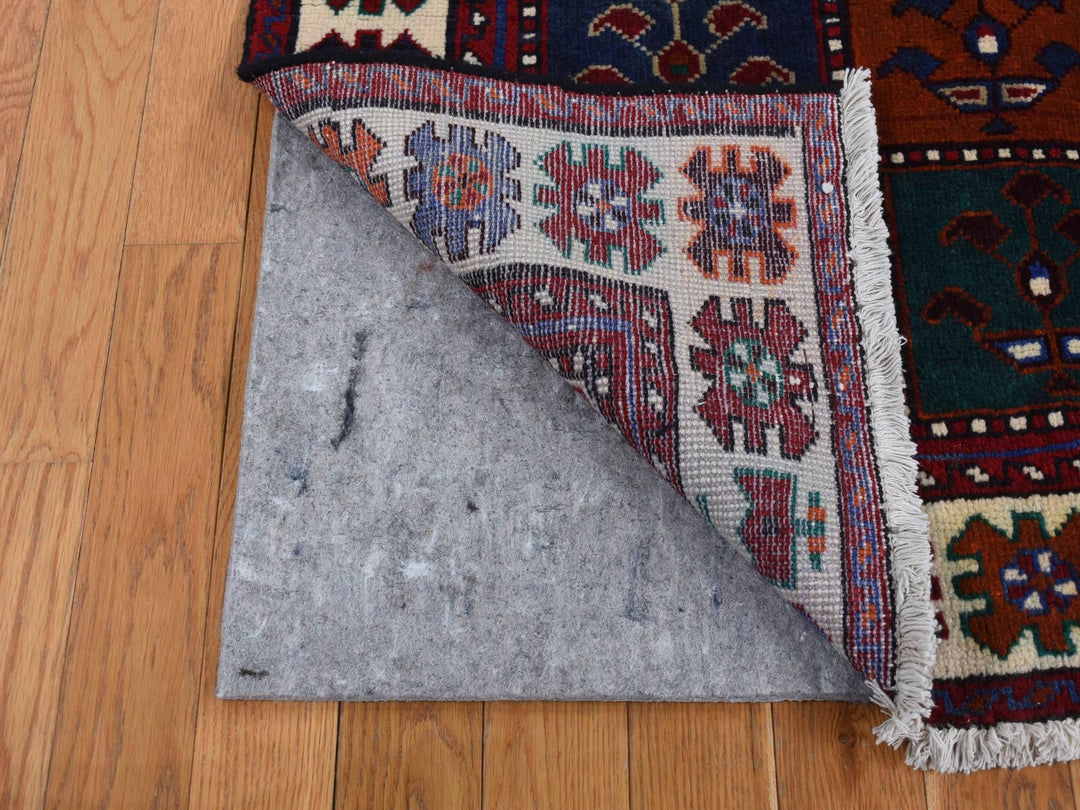 4'10" x 9'2" Vintage Hand Knotted Red Wool Rectangle Oriental Rug - MOA10287552