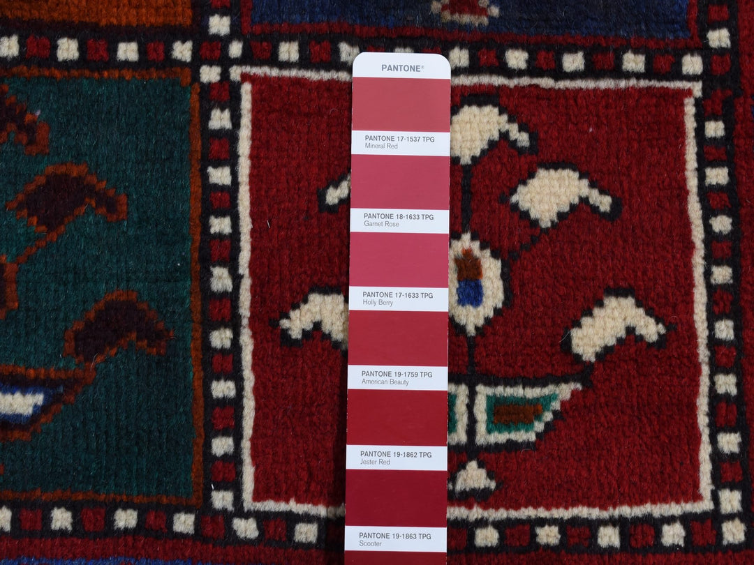 4'10" x 9'2" Vintage Hand Knotted Red Wool Rectangle Oriental Rug - MOA10287552