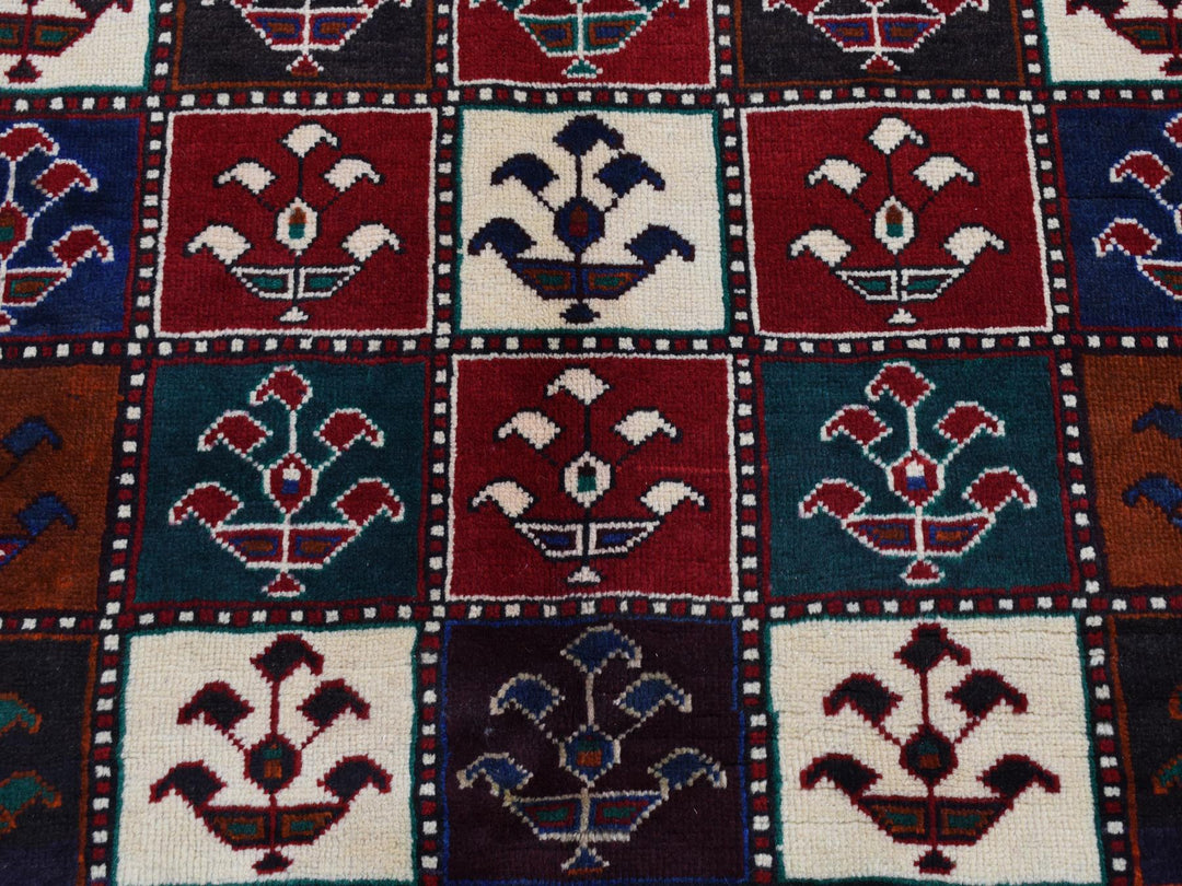 4'10" x 9'2" Vintage Hand Knotted Red Wool Rectangle Oriental Rug - MOA10287552