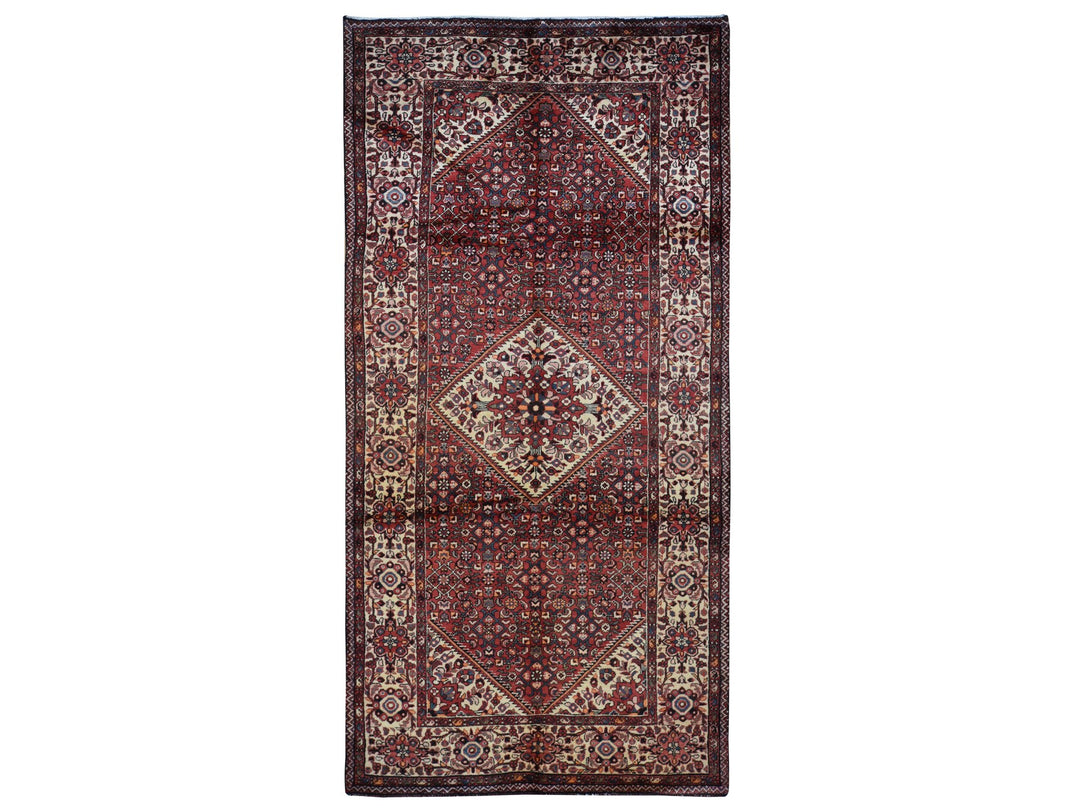 5'3" x 11'0" Vintage Hand Knotted Red Wool Runner Oriental Rug - MOA10287559