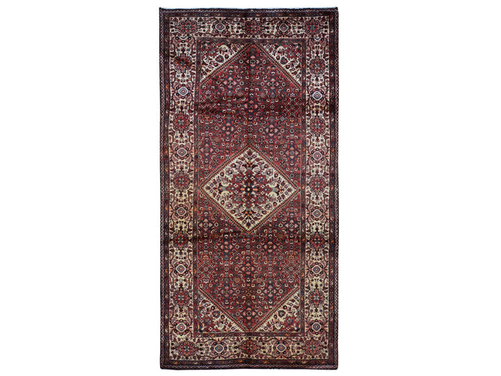 5'3" x 11'0" Vintage Hand Knotted Red Wool Runner Oriental Rug - MOA10287559