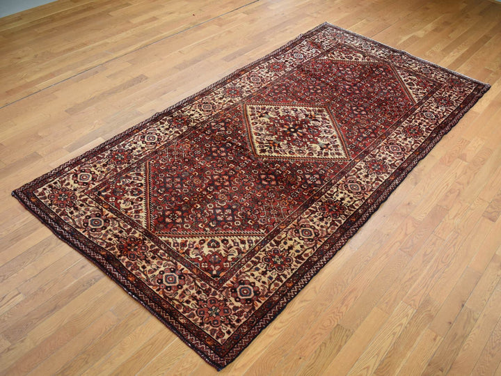 5'3" x 11'0" Vintage Hand Knotted Red Wool Runner Oriental Rug - MOA10287559