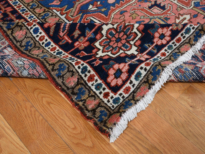 12'3" x 16'1" Vintage Hand Knotted Red Wool Rectangle Oriental Rug - MOA10287561