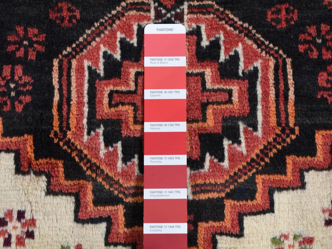 3'10" x 7'1" Vintage Hand Knotted Red Wool Rectangle Oriental Rug - MOA10287572