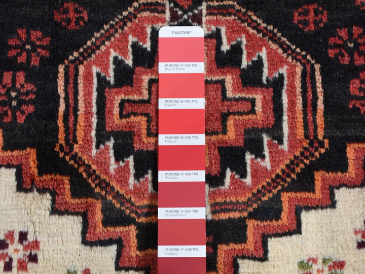 3'10" x 7'1" Vintage Hand Knotted Red Wool Rectangle Oriental Rug - MOA10287572