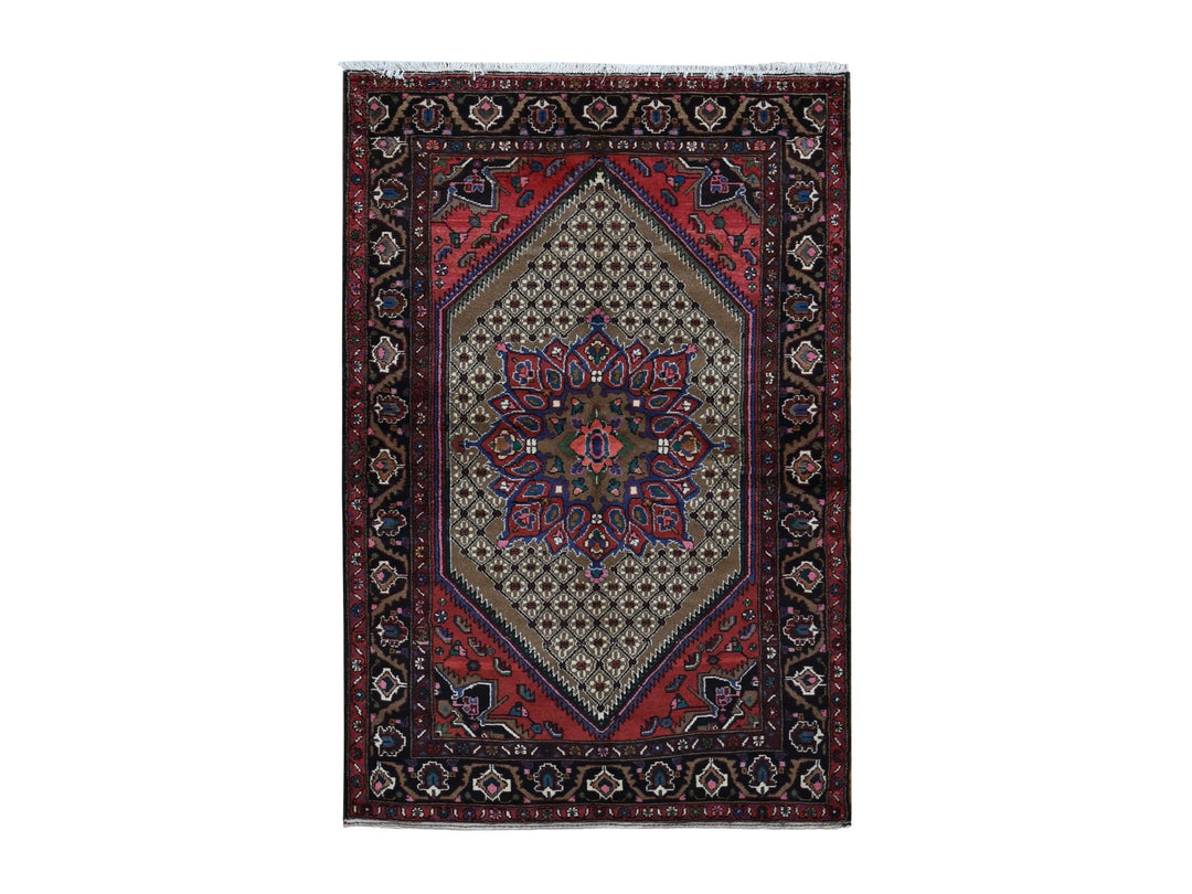 4'1" x 6'9" New Hand Knotted Brown Wool Rectangle Oriental Rug - MOA10287574