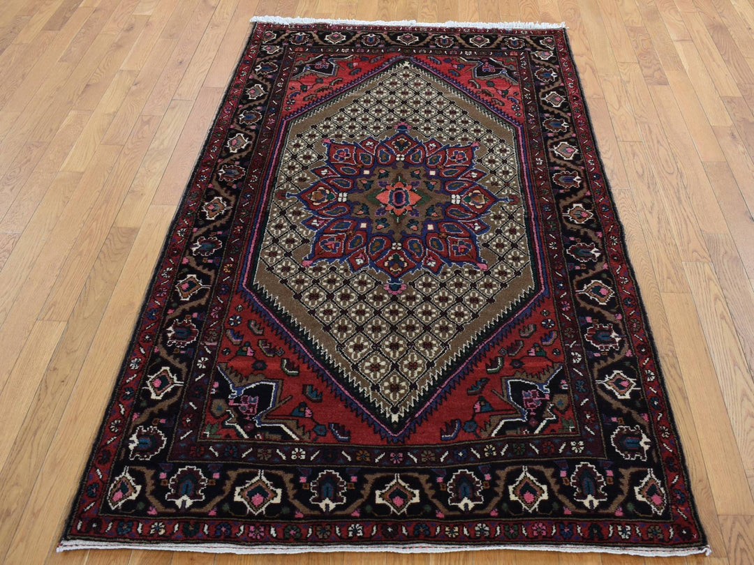 4'1" x 6'9" New Hand Knotted Brown Wool Rectangle Oriental Rug - MOA10287574