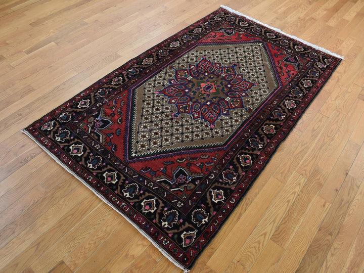 4'1" x 6'9" New Hand Knotted Brown Wool Rectangle Oriental Rug - MOA10287574