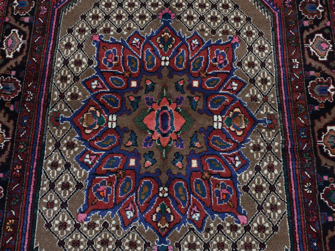 4'1" x 6'9" New Hand Knotted Brown Wool Rectangle Oriental Rug - MOA10287574