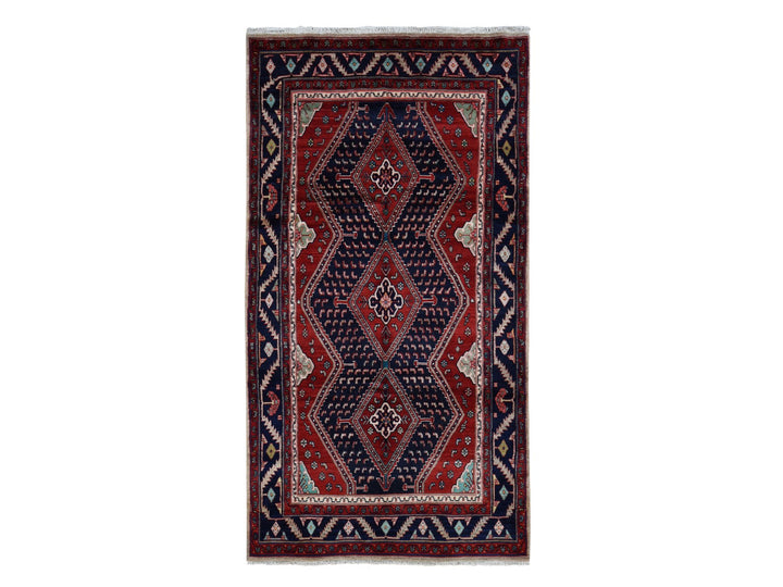5'1" x 9'7" New Hand Knotted Red Wool Rectangle Oriental Rug - MOA10287575