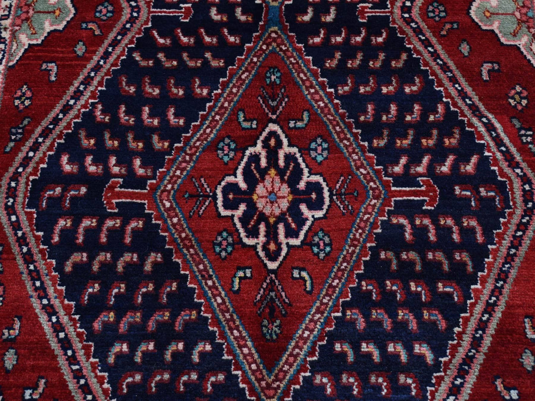 5'1" x 9'7" New Hand Knotted Red Wool Rectangle Oriental Rug - MOA10287575