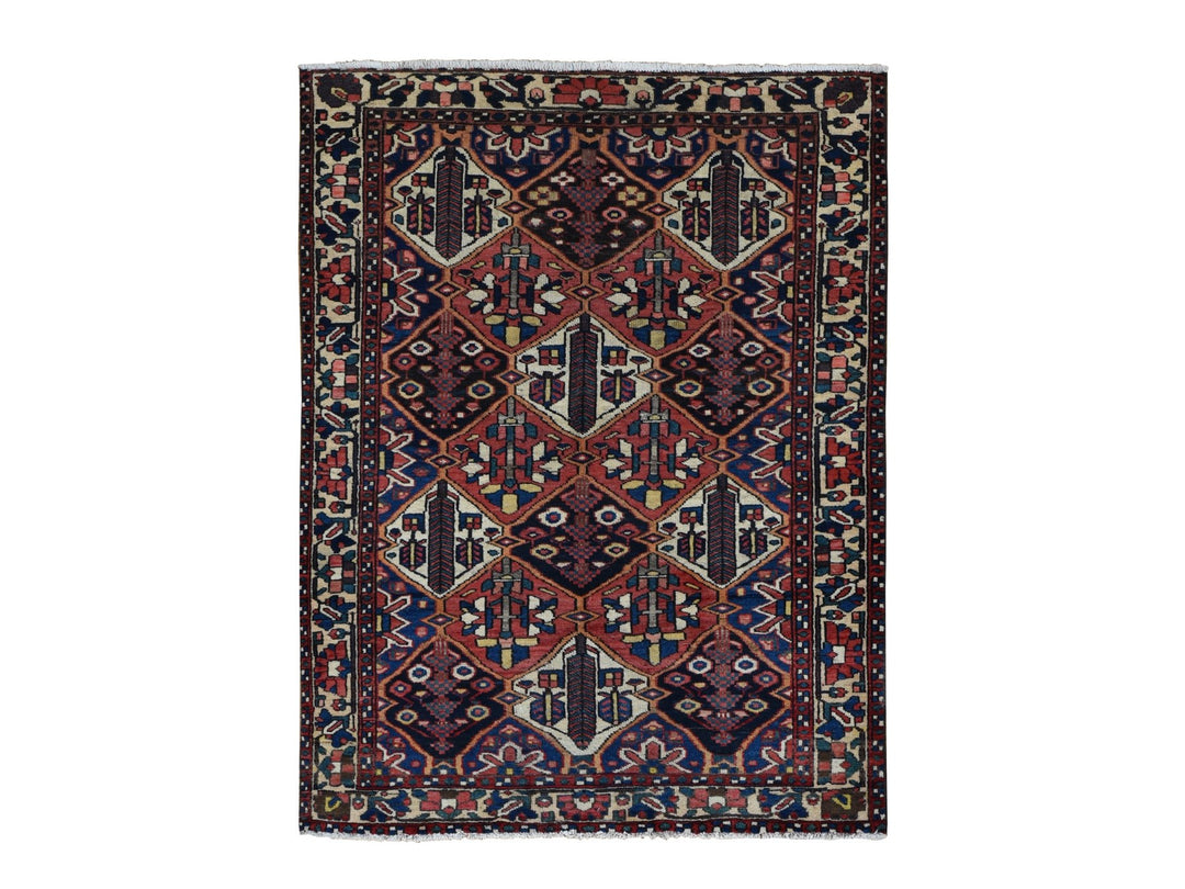 5'0" x 6'9" New Hand Knotted Red Wool Rectangle Oriental Rug - MOA10287576