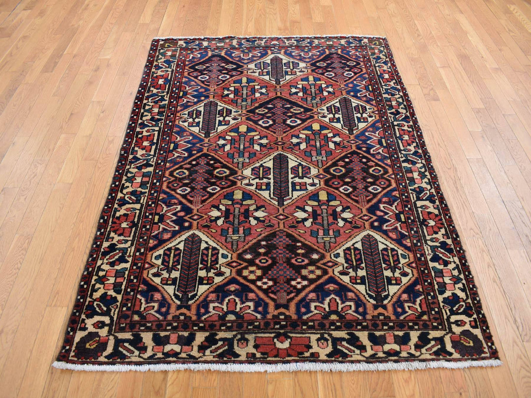 5'0" x 6'9" New Hand Knotted Red Wool Rectangle Oriental Rug - MOA10287576