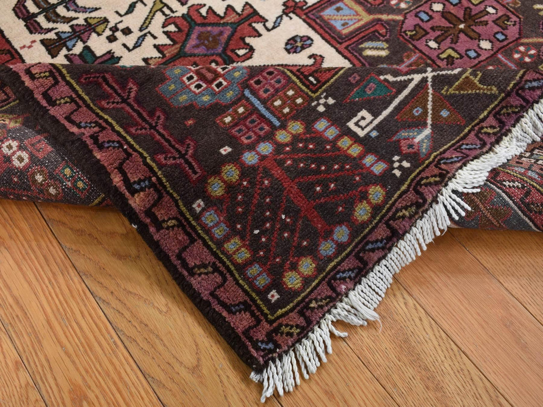 5'1" x 6'7" New Hand Knotted Ivory Wool Rectangle Oriental Rug - MOA10287585