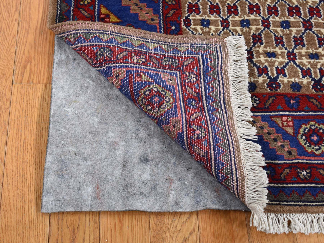 6'8" x 9'1" New Hand Knotted Brown Wool Rectangle Oriental Rug - MOA10287595