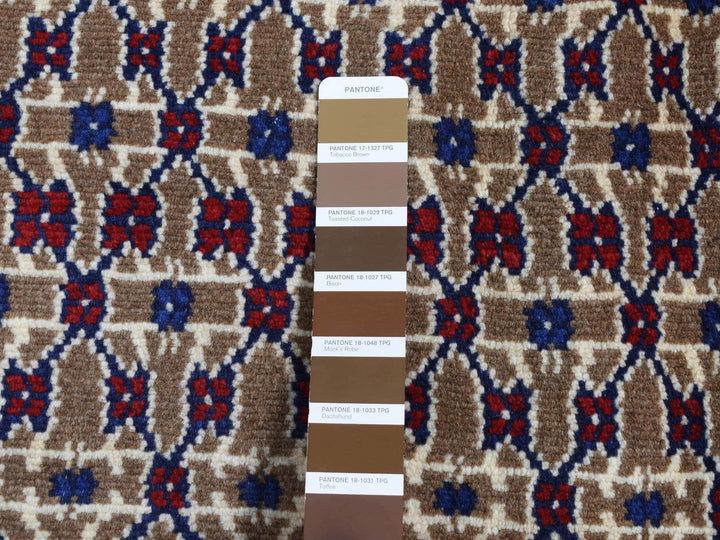 6'8" x 9'1" New Hand Knotted Brown Wool Rectangle Oriental Rug - MOA10287595