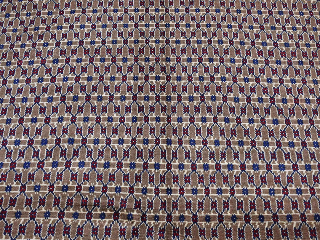 6'8" x 9'1" New Hand Knotted Brown Wool Rectangle Oriental Rug - MOA10287595