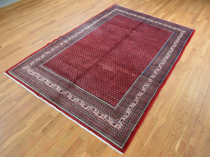 7'1" x 10'8" New Hand Knotted Red Wool Rectangle Oriental Rug - MOA10287597