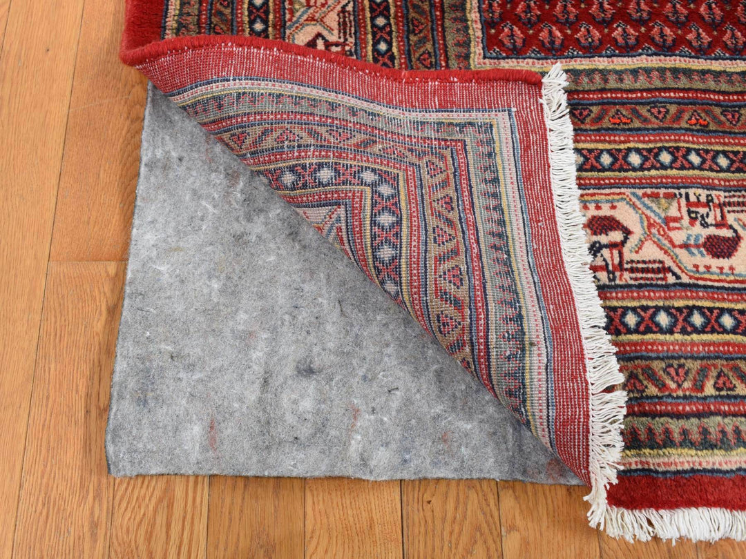 7'1" x 10'8" New Hand Knotted Red Wool Rectangle Oriental Rug - MOA10287597