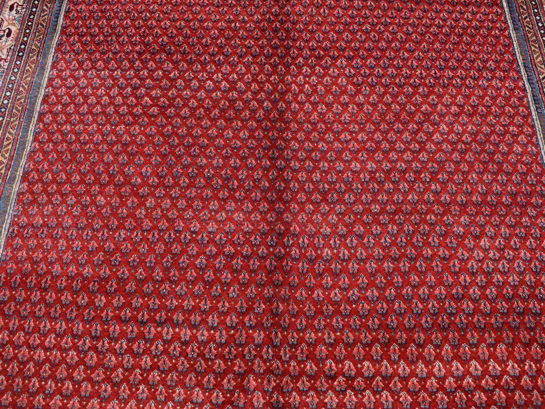7'1" x 10'8" New Hand Knotted Red Wool Rectangle Oriental Rug - MOA10287597