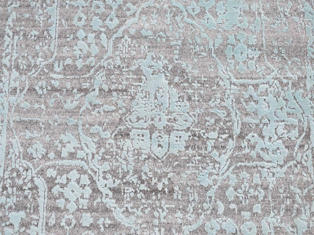 3'0" x 4'10" New Hand Knotted Green Wool & Silk Rectangle Oriental Rug - MOA10287602