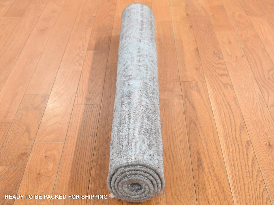 3'0" x 4'10" New Hand Knotted Green Wool & Silk Rectangle Oriental Rug - MOA10287602