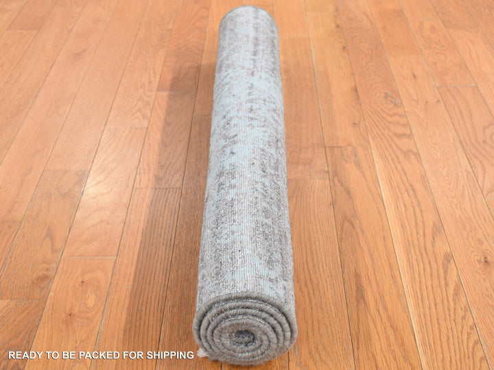 3'0" x 4'10" New Hand Knotted Green Wool & Silk Rectangle Oriental Rug - MOA10287602